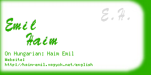 emil haim business card